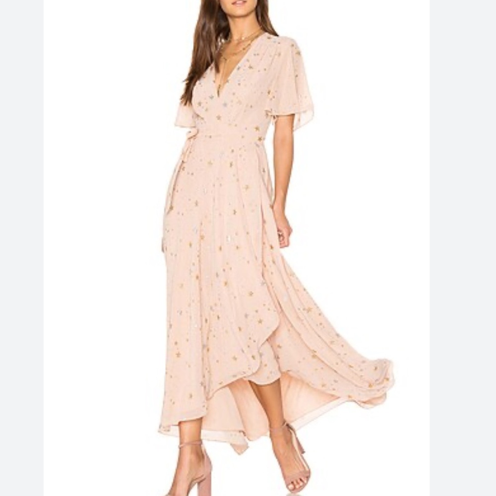 Privacy Please Krause Star Print Wrap Maxi Dress Size 8 Women Wedding Guest